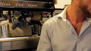 Hung bartender fucking classy young businessman