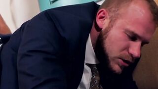 Hung bartender fucking classy young businessman