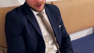 Hung bartender fucking classy young businessman