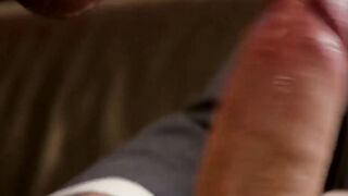 Hunk enjoys being comforted with kisses while taking dick