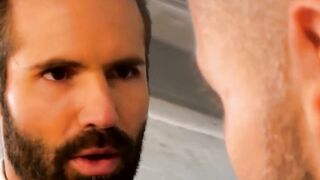 Hunk in suit and tie rimmed and fucked from behind