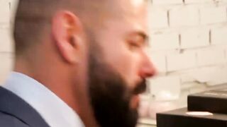 Hunk in suit and tie rimmed and fucked from behind