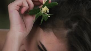 Petite teen Katrine Pirs shows off her nubile body