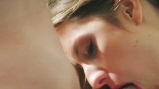 Brunette babe Rebecca Volpetti eats cum after passionate sex