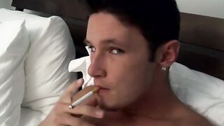Damon Archer fingers his hungry ass while he stroke his bone