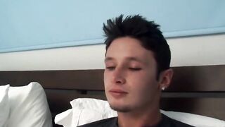 Damon Archer fingers his hungry ass while he stroke his bone