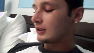 Damon Archer fingers his hungry ass while he stroke his bone