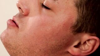 Astonishing pale jock passionately strokes his greasy cock