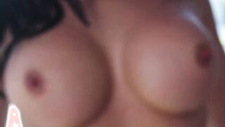 Busty MILF Crystal Rush uses vibrator while fingering solo