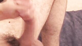 Handsome amateur vigorously tugs himself before big cumshot