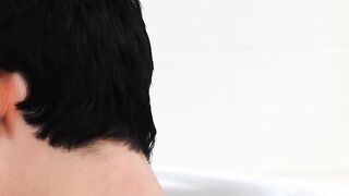 Steamy bath rimming and sucking big cock moaning hard