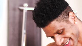 Ebony cutie barebacking his boyfriend after hot rimming