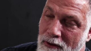 Blond gay banged hard by bearded jock stepdad in his room