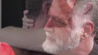 Blond gay banged hard by bearded jock stepdad in his room