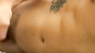 Hot dude Kelly Cooper wanking his fat pole on the bed