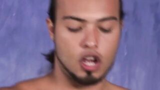Latino hunk receives facial after raw fucking lover asshole
