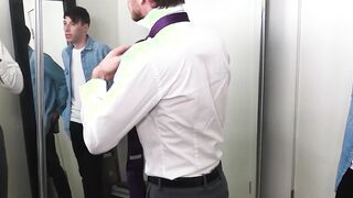 Dad shoves his giant dick in stepsons ass and splooges
