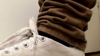 Cock loving gay thug jacks off rock solid cock and cums