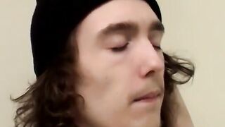 Cock loving gay thug jacks off rock solid cock and cums