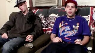 Drac and Nolan smoking and jerking their fat cocks for jizz