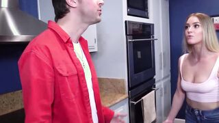 Horny teen pussy ravaged doggystyle after hot throatfuck
