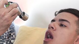 Handsome young man sexually treated by his lusty doctor