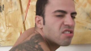 Brazilian hunk fucks dildo toys and solo masturbates