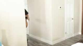 cute teen takes her stepdads facial