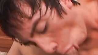 Two skinny Latinos suck each other before asshole pounding
