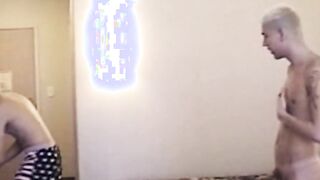 Slender amateurs analfuck before big cumshots in hotel room