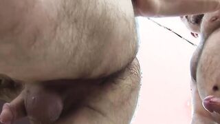 Horny old fuck buddies have one nasty gay threesome sex