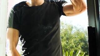 Hung lad gets a blowjob from two enticing guys with fat butts