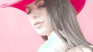 petite cowgirl sucks off a cowboy