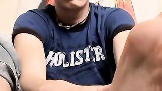 Good looking dick rider has feet play and masturbates solo