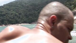 Beefy deviants breeding mercilessly on the seashore