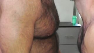 Jock masturbates while daddy is bare drilling him wildly
