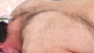 Big dicked black bear hammers blindfolded cub from behind