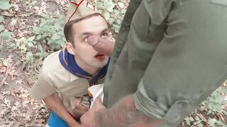 Scoutmaster gives a pin and receives amazing blowjob