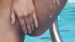 latina teen binky beaz masturbates after the pool