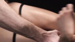 Domination loving teen wears sexy jockstrap during blowjob