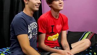Naughty twink Jacobey wants Elijahs bare cock up his ass
