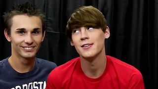 Naughty twink Jacobey wants Elijahs bare cock up his ass