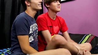 Naughty twink Jacobey wants Elijahs bare cock up his ass