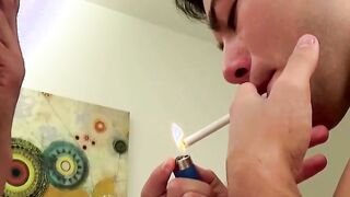 Nothing like taking a smoke while your cock is being sucked
