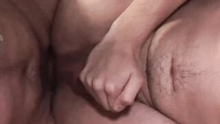 Twink receives cum in mouth from daddy after bareback sex