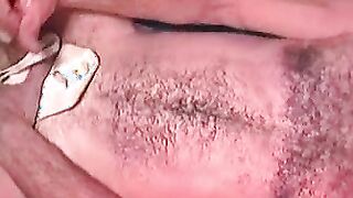Hairy old guy with mustache plays with his boner all alone