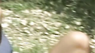 Lusty lesbian chicks have a wild muff diving action outside