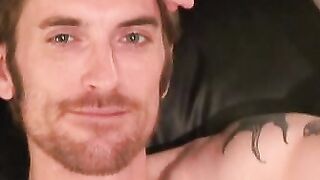 Tattooed amateur plays with his cock and makes it cum hard