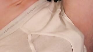 Tattooed amateur plays with his cock and makes it cum hard