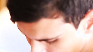Cutie takes big fat dick inside of tight twink ass hole